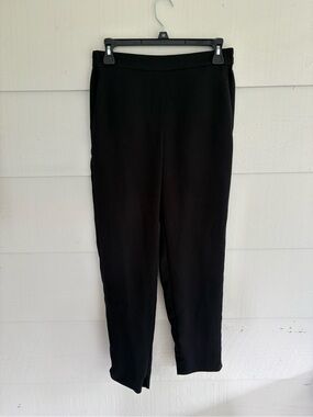 J.Crew Women’s Black Cropped Pull-On Dress Pants Size 4 Elastic Waist Career